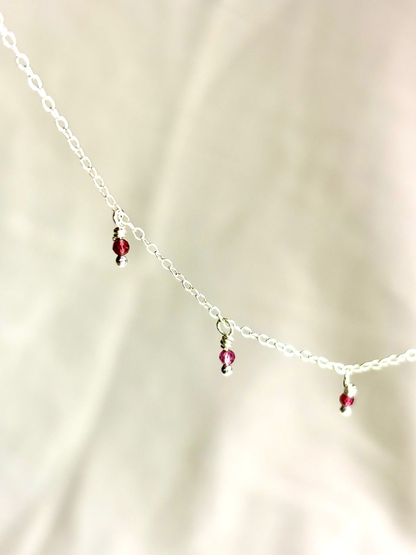 Dainty Gemstone Necklace Garnet