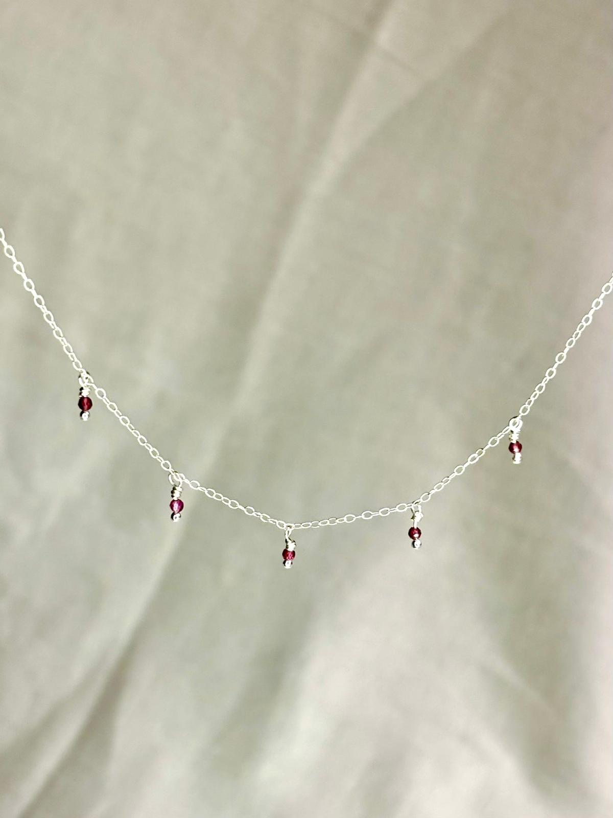 Dainty Gemstone Necklace Garnet