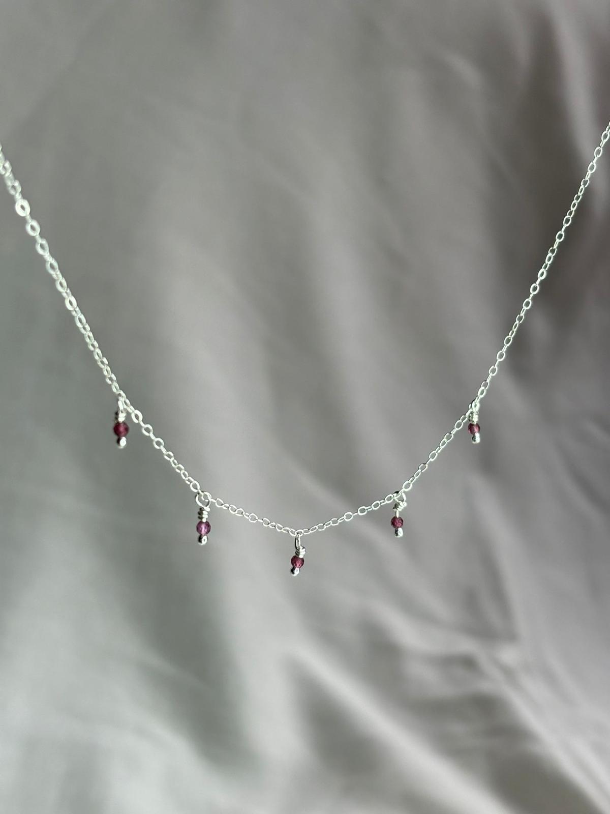 Dainty Gemstone Necklace Garnet