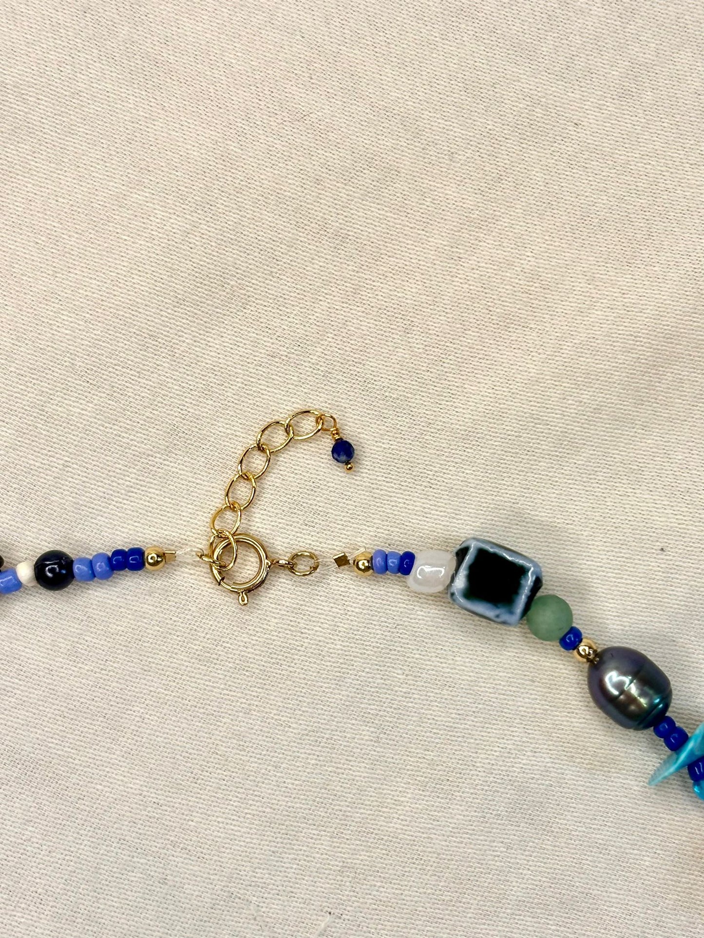 Blue Beaded Eclectic Necklace