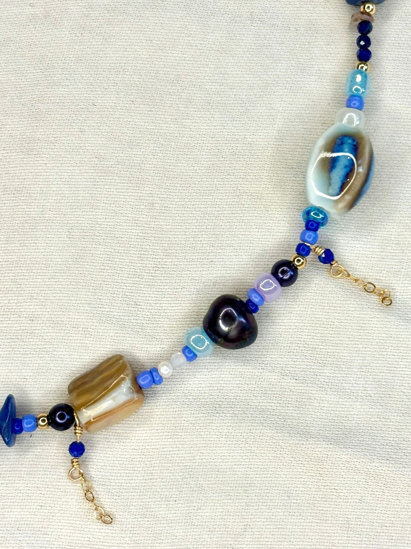 Blue Beaded Eclectic Necklace