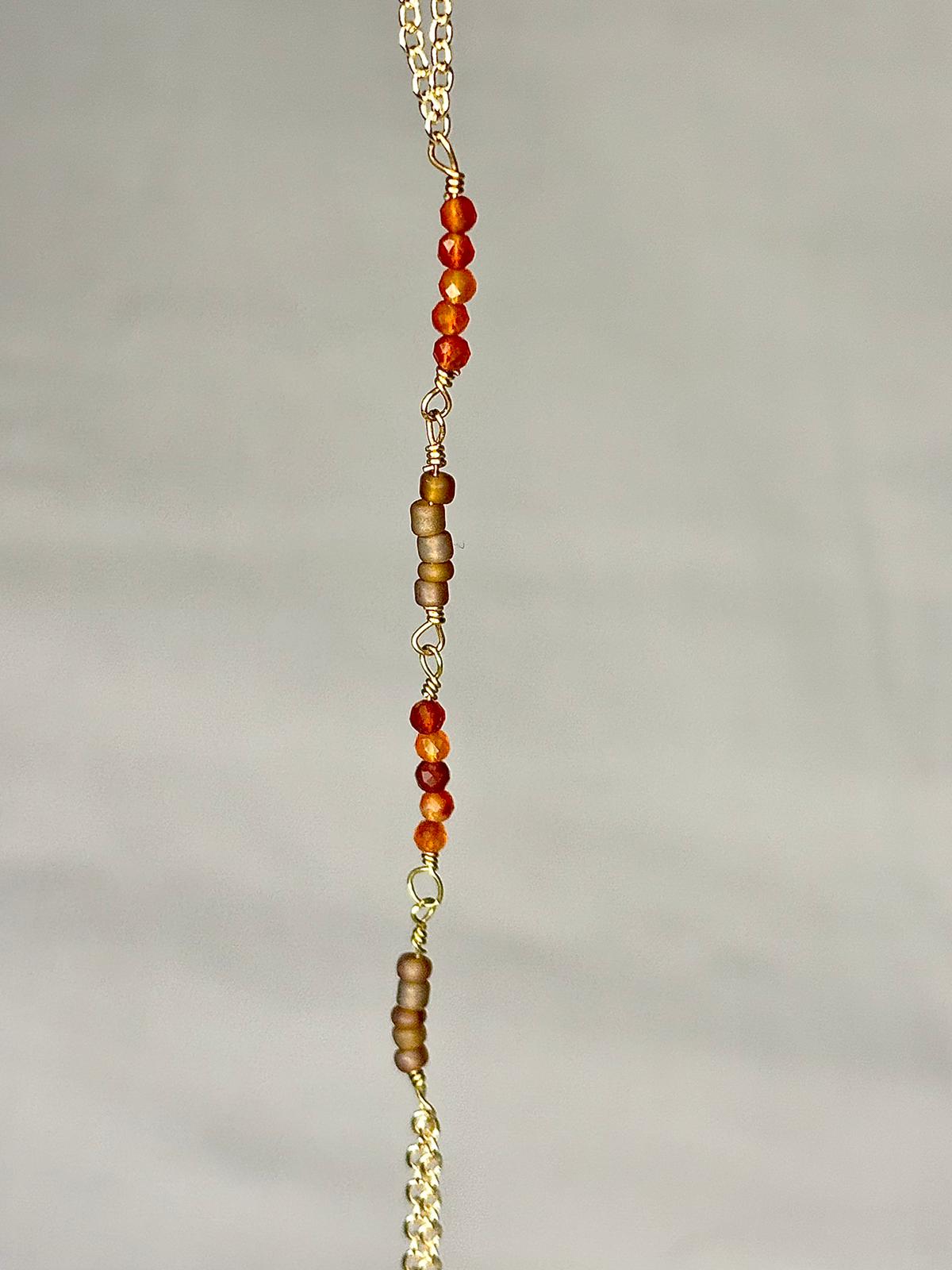 Dainty Gemstone Hand Chain Carnelian