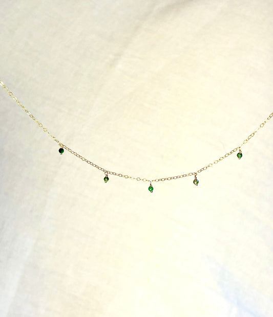 Delicate Gemstone Necklace Emerald