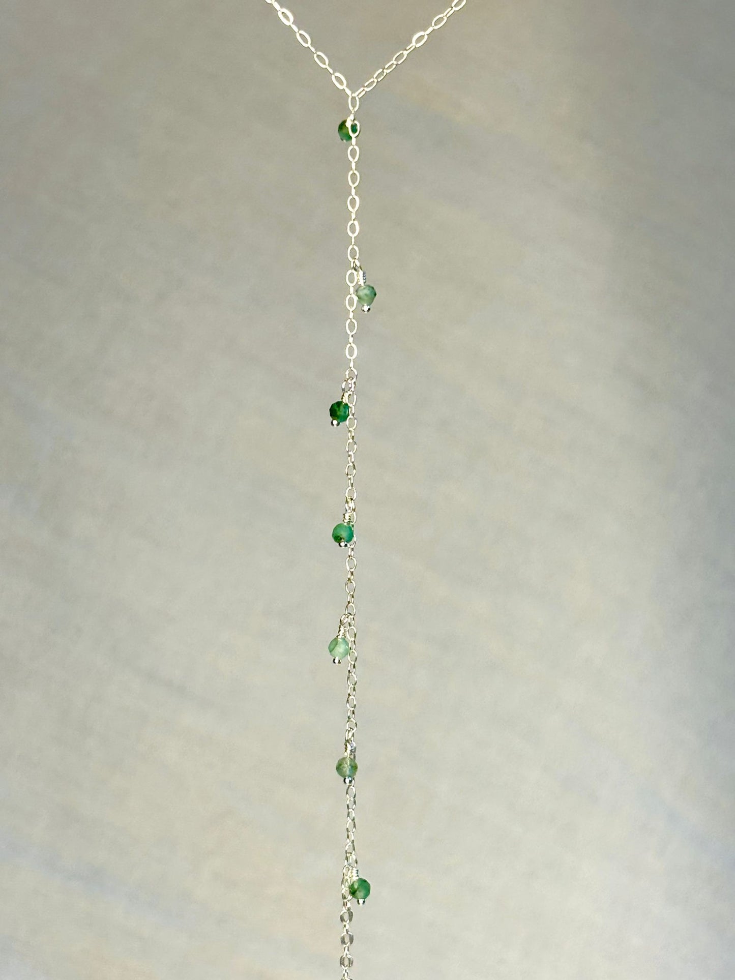 Dainty Gemstone Hand Chain Emerald