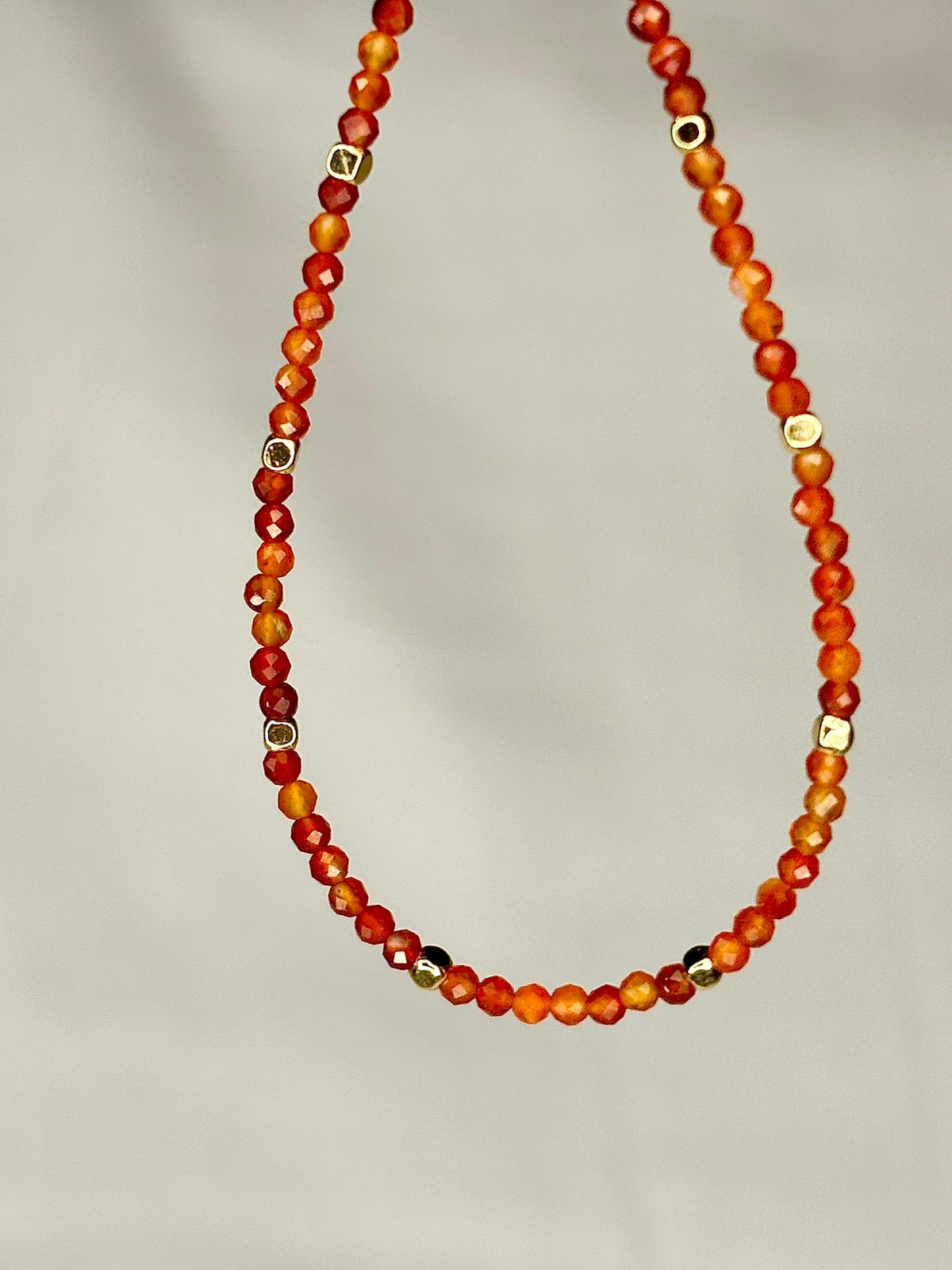 Dainty Gemstone Anklet Carnelian