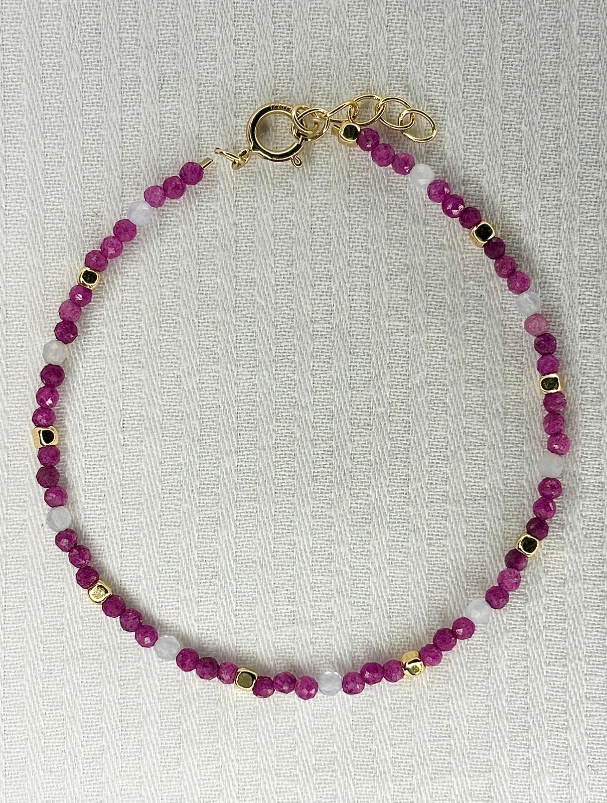 Dainty Gemstone Anklet Ruby