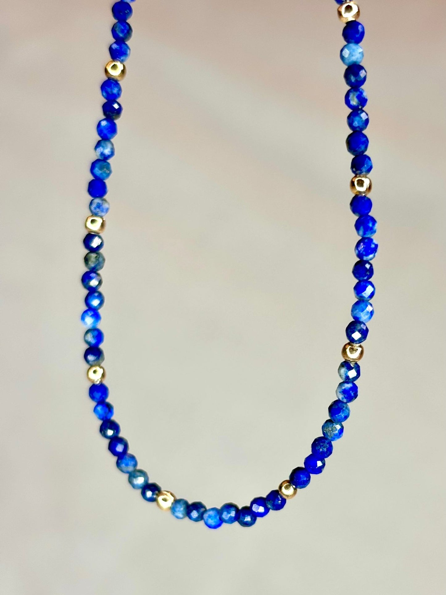 Dainty Gemstone Anklet Lapiz Lazuli