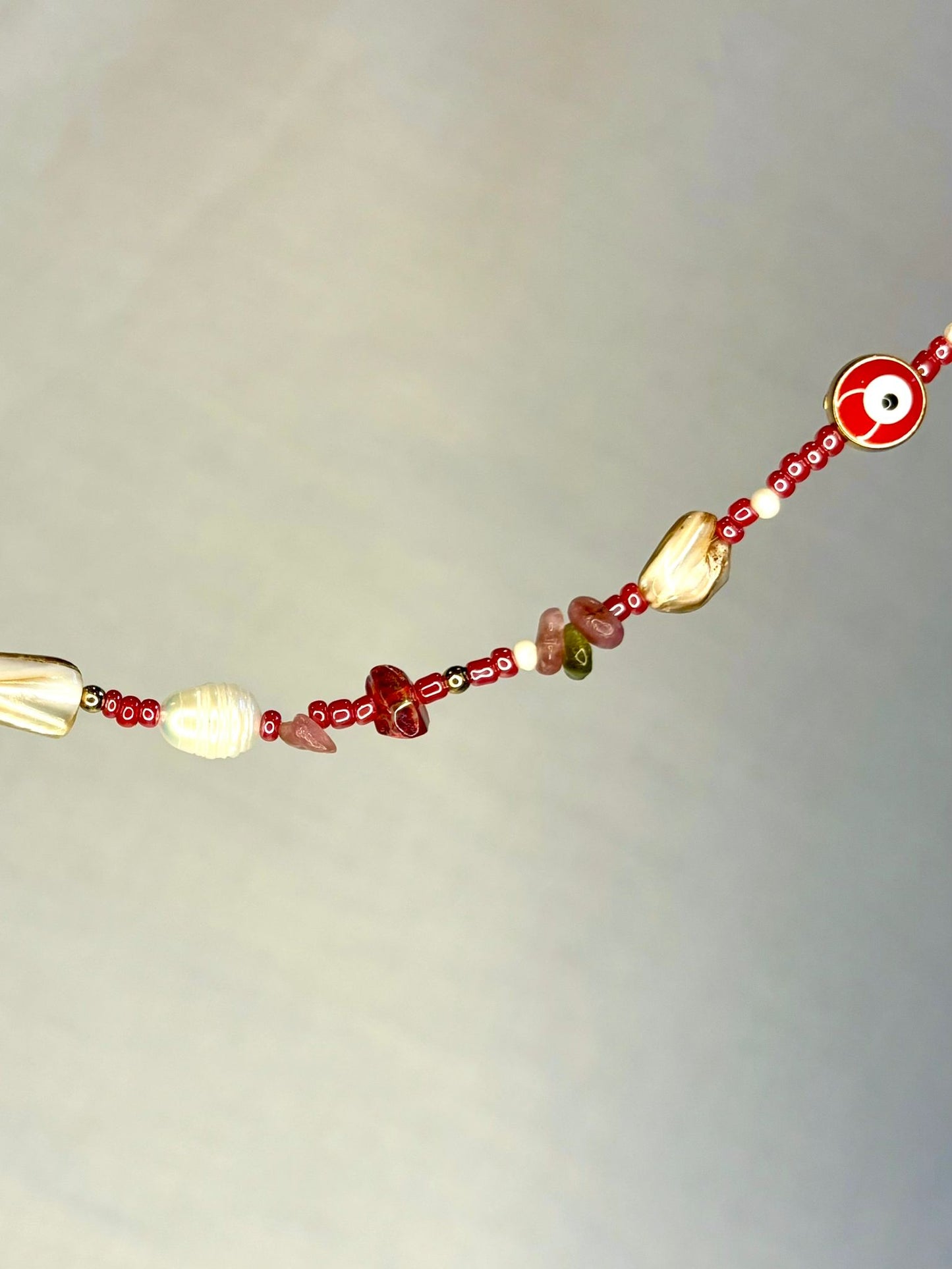 Red Beaded Eclectic Bracelet