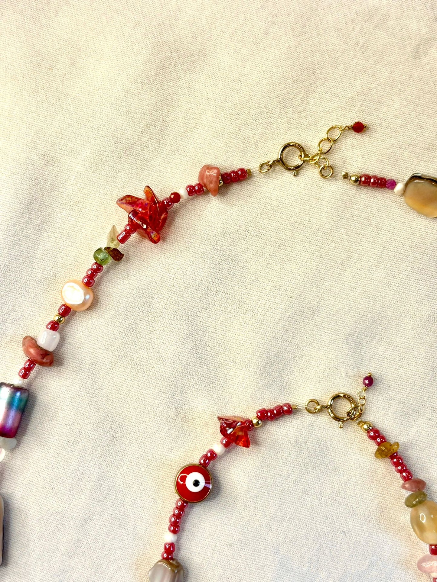 Red Beaded Eclectic Bracelet